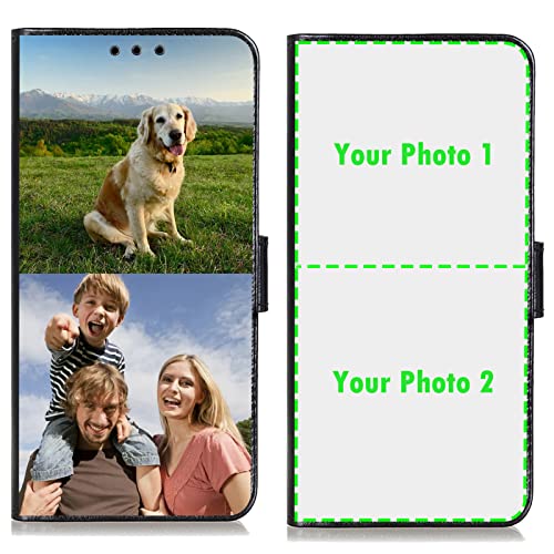 CXKJ Lederhülle für Samsung Galaxy Xcover Pro Personalisierte Handy Hülle,mit Eigenem Foto Bild Text Individuelle Schutzhülle,Leder Flip Case Schutzhülle Stoßfest Bumper Hülle - Black von CXKJ