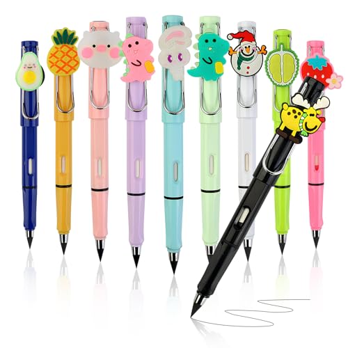 CXRYLZ-FUR 10pcs Ewiger Bleistift, Kawaii Tintenlose Bleistift mit 10pcs Ersatz Stift-Mine, Dauerbleistift Everlasting Ohne Anspitzen Eternal Schreibstift für Kinder Schule Schreiben Skizze Zeichnung von CXRYLZ-FUR
