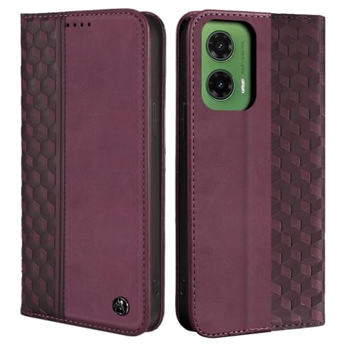 CXTCASE Handyhülle für Motorola Moto G35 Hülle, Lederhülle Flip Case für Motorola Moto G35, PU Leder Stoßfeste Magnetische Schutzhülle Tasche für Motorola Moto G35, Weinrot CXTCASE Handyhülle für Motorola Moto G35 Hülle, Lederhülle Flip Case für Motorola Moto G35, PU Leder Stoßfeste Magnetische Schutzhülle Tasche für Motorola Moto G35, Weinrot von CXTcase