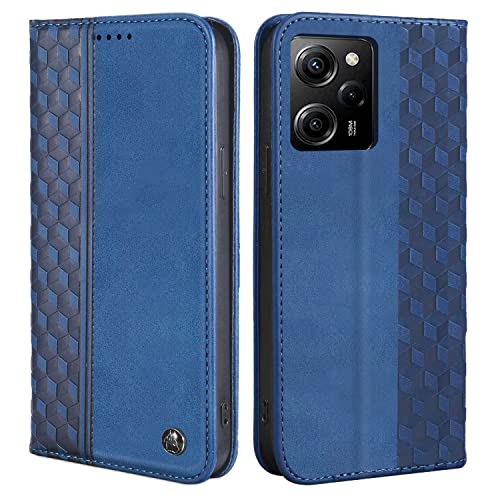 CXTCASE Handyhülle für Xiaomi Poco X5 Pro Hülle, Lederhülle Flip Case für Xiaomi Poco X5 Pro, PU Leder Stoßfeste Magnetische Schutzhülle Tasche für Xiaomi Poco X5 Pro, Blau von CXTcase