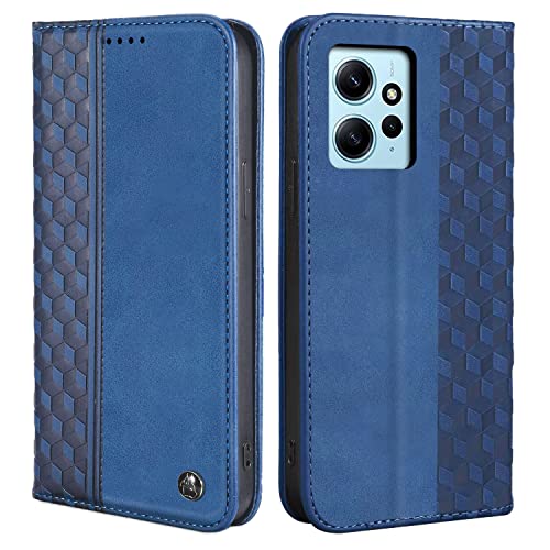 CXTCASE Handyhülle für Xiaomi Redmi Note 12 4G Hülle, Lederhülle Flip Case für Xiaomi Redmi Note 12 4G, PU Leder Stoßfeste Magnetische Schutzhülle Tasche für Xiaomi Redmi Note 12 4G, Blau von CXTcase