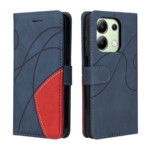 CXTcase Handyhülle für Xiaomi Redmi Note 13 4G, Flip PU Leder Hülle Cover, Modisch Flip Case für Xiaomi Redmi Note 13 4G Handytasche Schutzhülle, Blau von CXTcase