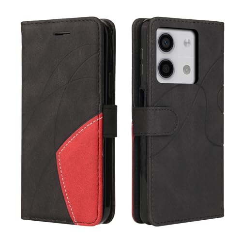 CXTCASE Handyhülle für Xiaomi Redmi Note 13 5G, Flip PU Leder Hülle Xiaomi Redmi Note 13 5G Cover, Modisch Flip Case Xiaomi Redmi Note 13 5G Handytasche Schutzhülle, Schwarz von CXTcase