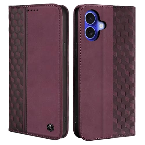 CXTCASE Handyhülle für iPhone 16 Plus Hülle, Lederhülle Flip Case für iPhone 16 Plus, PU Leder Stoßfeste Magnetische Schutzhülle Tasche für iPhone 16 Plus, Weinrot CXTCASE Handyhülle für iPhone 16 Plus Hülle, Lederhülle Flip Case für iPhone 16 Plus, PU Leder Stoßfeste Magnetische Schutzhülle Tasche für iPhone 16 Plus, Weinrot von CXTcase