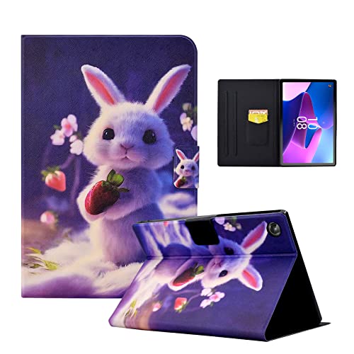 CXTCASE Hülle für Lenovo Tab M10 (3rd Gen) 10,1 Zoll 2022 TB328, Schutzhülle Cover Case mit Standfunktion für Lenovo Tab M10 Gen 3, Erdbeeren Hase von CXTcase