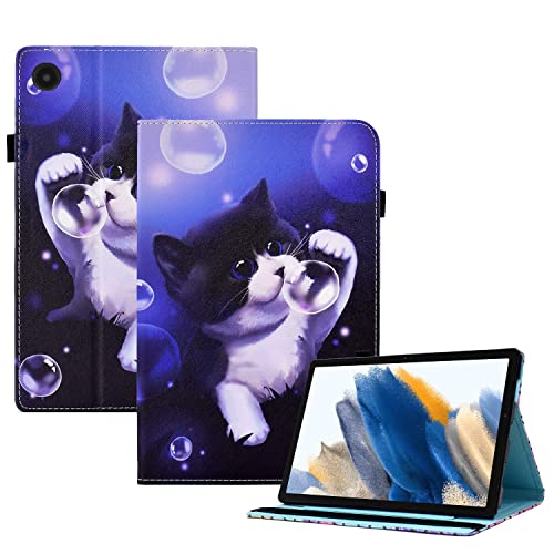 CXTCASE Hülle für Samsung Galaxy Tab A8 2021 10.5 Zoll/SM-X200 / SM-X205 / SM-X207, Schutzhülle Cover Case mit Standfunktion für Samsung Galaxy Tab A8 2021/2022, Bubble Cat von CXTcase