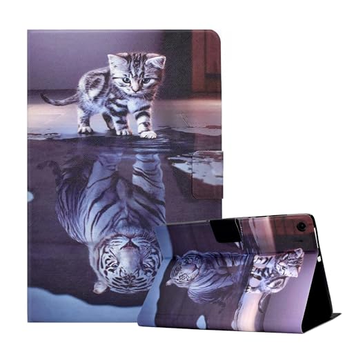 CXTCASE Hülle für Samsung Galaxy Tab A9+/A9 Plus (SM-X210/SM-X215/SM-X216B) 11.0", Schutzhülle Cover Case mit Standfunktion für Samsung Galaxy Tab A9+, Katzentiger von CXTcase