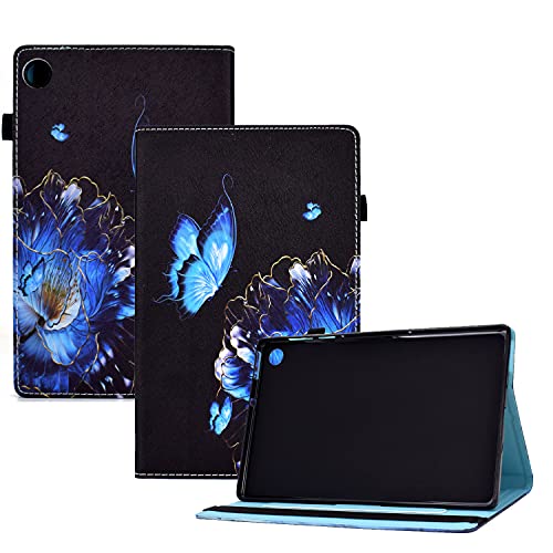 CXTCASE Hülle für Samsung Galaxy Tab A9 2023 (SM-X110/SM-X115) 8.7", Schutzhülle Cover Case mit Standfunktion für Samsung Galaxy Tab A9 2023, Schmetterlingsblume von CXTcase