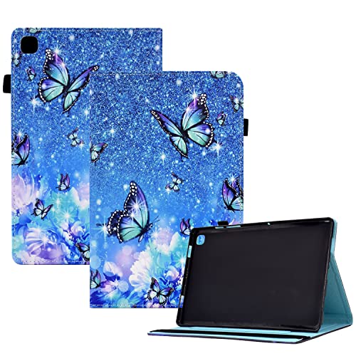 CXTCASE Hülle für Samsung Galaxy Tab S6 Lite 10.4" 2022/2020, Schutzhülle Cover Case mit Standfunktion für Samsung Galaxy Tab S6 Lite 2022/2020 (SM-P610/P613/P615/P619), Blume Schmetterling von CXTcase