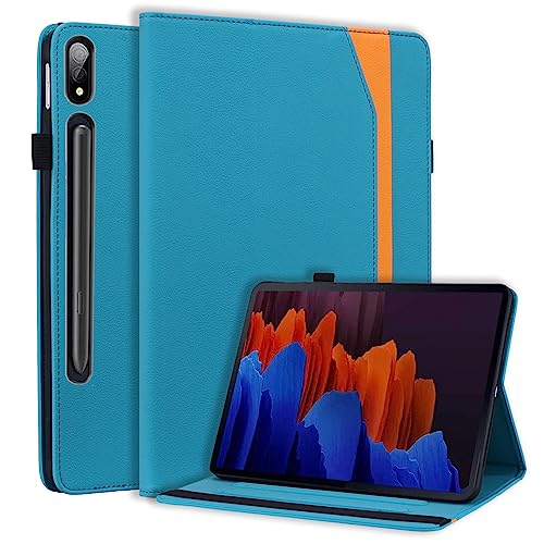 CXTCASE Hülle für Samsung Galaxy Tab S8 Plus/S7 FE/S7 Plus 12.4 Zoll,Intelligent Tablet Schutzhülle mit Ständer Funktion und Auto Schlafen/Wachen für Galaxy Tab S8+ 2022/S7 FE 2021/S7+ 2020,Hellblau von CXTcase