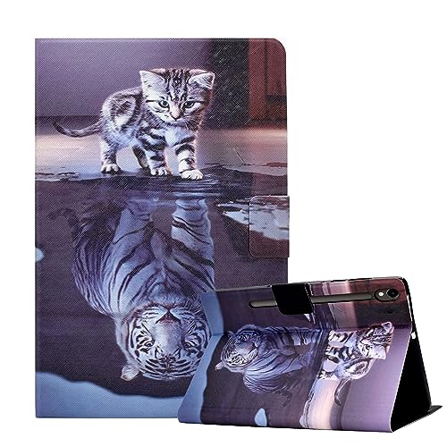 CXTCASE Hülle für Samsung Galaxy Tab S9 2023 11.0 Zoll, Schutzhülle Cover Case mit Standfunktion für Samsung Galaxy Tab S9 2023 (SM-X710/X716B/X718U), Katze Tiger von CXTcase