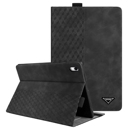 CXTCASE Hülle für iPad A16 11 Generation 2025 11" / iPad 10th Generation 2022 10.9" (A2757/A2777/A2696), Multi-Winkel Folio Flip PU Lederhülle Smart Cover Case Schutzhülle, Schwarz von CXTcase