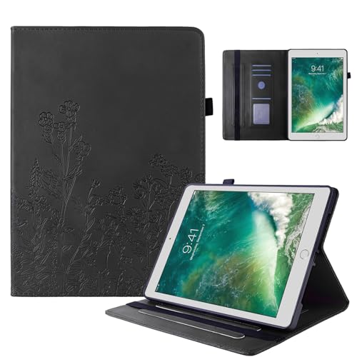 CXTCASE Hülle kompatibel mit iPad 9,7 Zoll (6./5. Generation, 2018/2017)/iPad Air 2/iPad Air 1, Slim Smart Tablet Schutzhülle mit Stander Funktion für iPad 9,7 (6./5. Generation, 2018/2017), Schwarz von CXTcase
