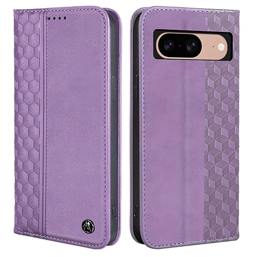 CXTcase Handyhülle für Google Pixel 8 Hülle, Lederhülle Flip Case für Google Pixel 8, PU Leder Stoßfeste Magnetische Schutzhülle Tasche für Google Pixel 8, Violett von CXTcase