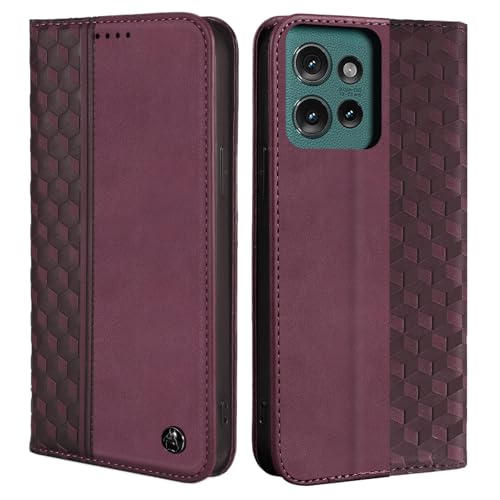 CXTcase Handyhülle für Motorola Edge 50 Hülle, Lederhülle Flip Case für Motorola Edge 50, PU Leder Stoßfeste Magnetische Schutzhülle Tasche für Motorola Edge 50, Weinrot CXTcase Handyhülle für Motorola Edge 50 Hülle, Lederhülle Flip Case für Motorola Edge 50, PU Leder Stoßfeste Magnetische Schutzhülle Tasche für Motorola Edge 50, Weinrot von CXTcase