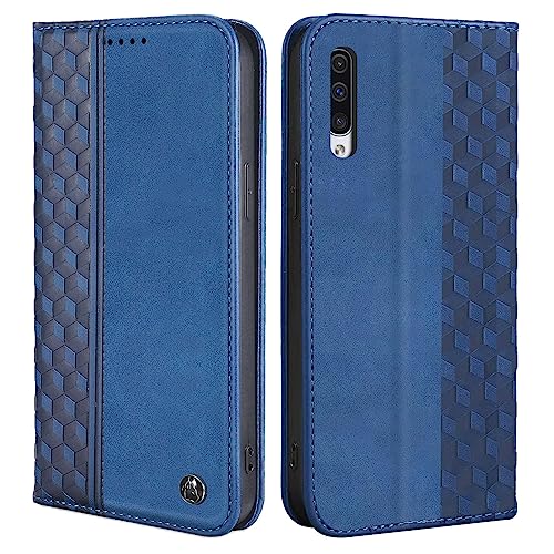 CXTcase Handyhülle für Samsung Galaxy A50/A30S/A50S Hülle, Lederhülle Flip Case für Samsung Galaxy A50, PU Leder Stoßfeste Magnetische Schutzhülle Tasche für Samsung Galaxy A30S, Blau von CXTcase