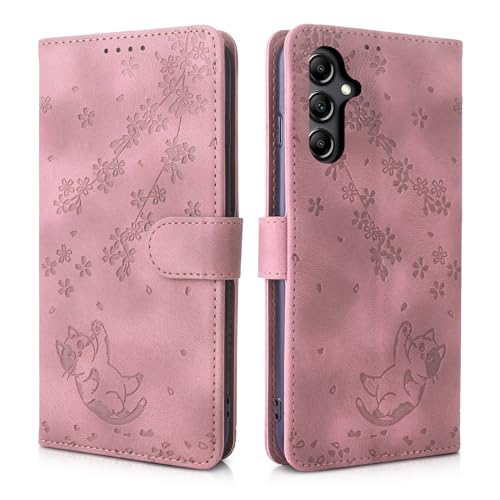 CXTcase Handyhülle für Samsung Galaxy A54 Hülle, Premium PU Leder Flip Case Wallet Schutzhülle Tasche Handyhülle Kompatibel mit Samsung Galaxy A54, Rosa von CXTcase