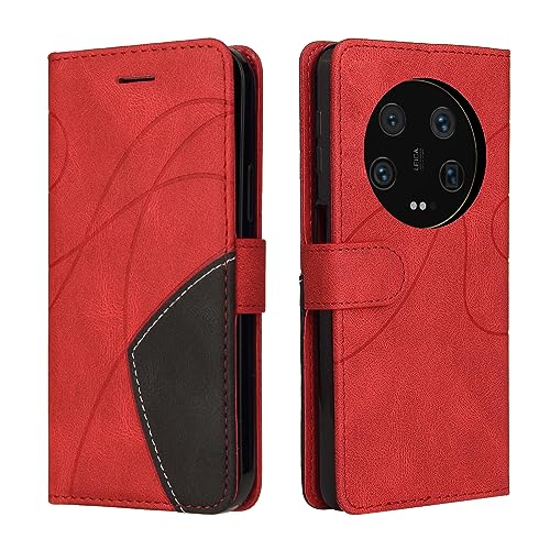 CXTcase Handyhülle für Xiaomi 13 Ultra, Flip PU Leder Hülle Xiaomi 13 Ultra Cover, Modisch Flip Case Xiaomi 13 Ultra Handytasche Schutzhülle, Rot von CXTcase