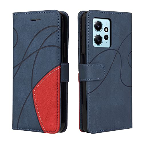 CXTcase Handyhülle für Xiaomi Redmi Note 12 4G, Flip PU Leder Hülle Xiaomi Redmi Note 12 4G Cover, Modisch Flip Case Xiaomi Redmi Note 12 4G Handytasche Schutzhülle, Blau von CXTcase