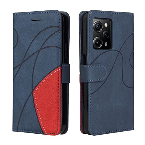 CXTcase Handyhülle für Xiaomi Redmi Note 12 5G / Xiaomi Poco X5 5G, Flip PU Leder Hülle Xiaomi Redmi Note 12 5G Cover, Modisch Flip Case Xiaomi Poco X5 5G Handytasche Schutzhülle, Blau von CXTcase