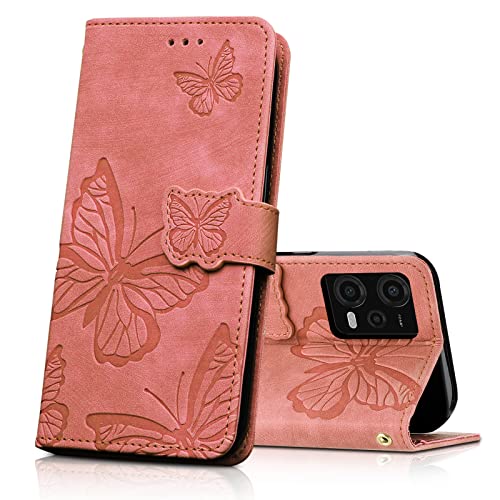 CXTcase Handyhülle für Xiaomi Redmi Note 12 5G / Xiaomi Poco X5 5G Hülle,Schutzhülle Flip Case für Redmi Note 12 5G,PU Leder Magnetische Schmetterlings Lederhülle Tasche für Xiaomi Poco X5 5G,Rosa von CXTcase