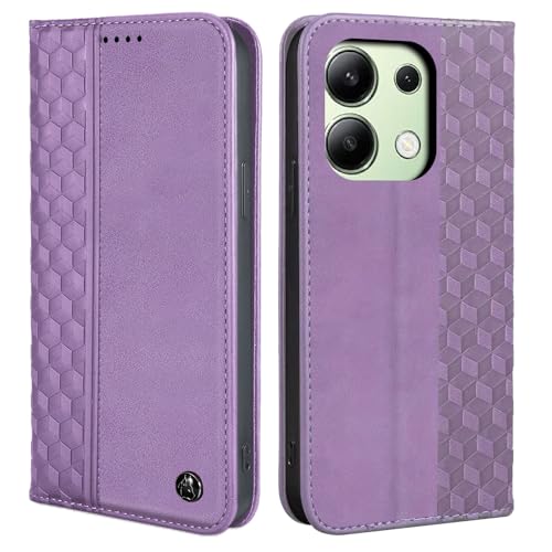 CXTcase Handyhülle für Xiaomi Redmi Note 13 4G Hülle, Lederhülle Flip Case für Xiaomi Redmi Note 13 4G, PU Leder Stoßfeste Magnetische Schutzhülle Tasche für Xiaomi Redmi Note 13 4G, Violett von CXTcase