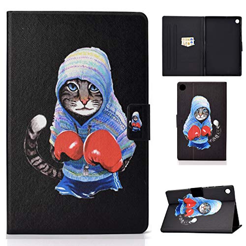 CXTcase Hülle für Lenovo Tab M10 Plus 3rd Gen (2022) 10,6 Zoll, PU Leder Schutzhülle Smart Tablet Case Cover, Standfunktion Slim Schutzhülle für Lenovo Tab M10 Plus 3rd Gen, Boxende Katze von CXTcase