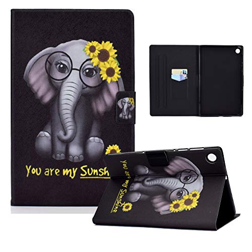 CXTcase Hülle für Lenovo Tab M10 Plus 3rd Gen (2022) 10,6 Zoll, PU Leder Schutzhülle Smart Tablet Case Cover, Standfunktion Slim Schutzhülle für Lenovo Tab M10 Plus 3rd Gen, Chrysantheme Elefant von CXTcase