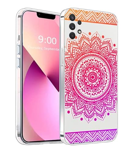 CXTcase Hülle für Samsung Galaxy A13 4G,Ultra Dünne Voller Schutz Handyhülle für Galaxy A13 4G,Stoßfeste Protection Case Cover,Samsung Galaxy A13 4G Transparente Anti-Fall-Mandala Schutzhülle,Rosa von CXTcase