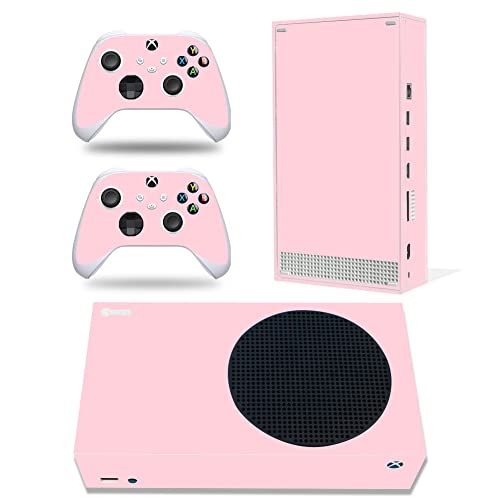 Skin Sticker für Xbox Series S Konsole und Wireless Controller, Full Protective Skin Set Vinyl Decal Cover Wrap für Xbox Series S (Pure Pink) von CXWITHY