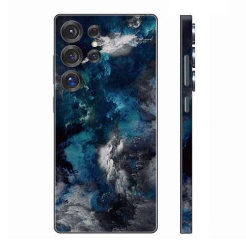 Skin Wrap für Samsung Galaxy S25 Ultra, Handy-Aufkleber für Handyrückseite, Kamera, Rahmen (blaue Wolken) von CXWITHY