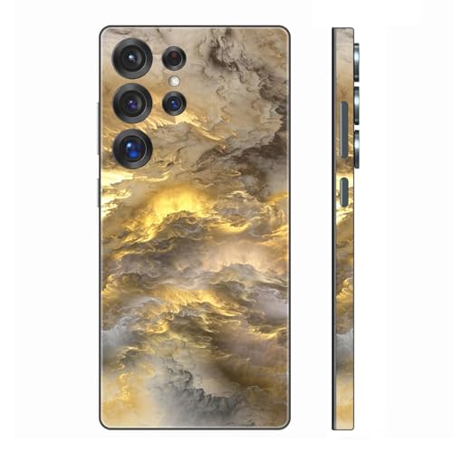Skin Wrap für Samsung Galaxy S25 Ultra, Handy-Aufkleber für Handyrückseite, Kamera, Rahmen (goldene Wolken) von CXWITHY