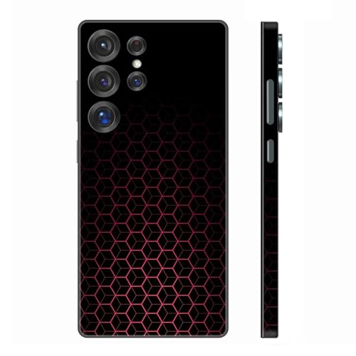Skin Wrap für Samsung Galaxy S25 Ultra, Handy-Aufkleber für Handyrückseite, Kamera, Rahmen (rotes Alveolate-Design) von CXWITHY