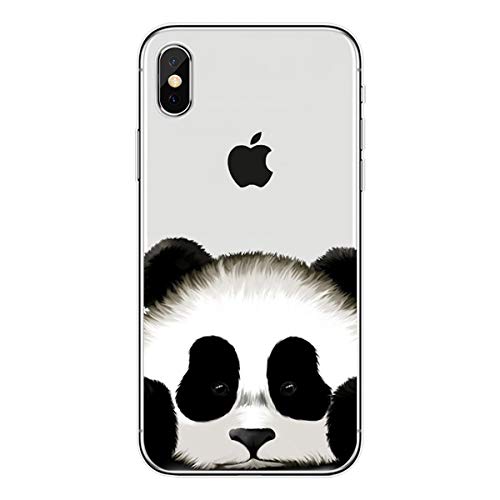 CXvwons Hülle iPhone XS MAX, iPhone XS MAX Panda Hülle Case Transparent Soft TPU Silikon Handyhülle Durchsichtige Schutzhülle Case iPhone XS MAX Ultra Dünn Kratzfest Hülle Tasche für iPhone XS MAX von CXvwons