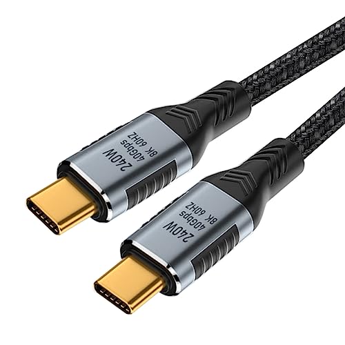 CY 100 cm USB-C 240 W USB4 Kabel 40 Gbit/s USB 3.1 100 W 8K @ 60 Hz 5K USB 4.0 Typ-C auf Typ-C Stecker auf Stecker unterstützt Daten Video Power von CY