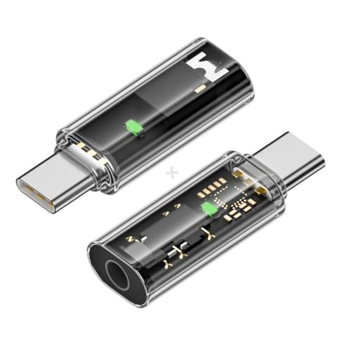 CY 2 Teile/los Audio Adapter Typ C USB-C zu 3,5mm Audio AUX & MIC Soundkarte 16bit 48kHz Adapter kompatibel mit Laptop Tablet Telefon von CY
