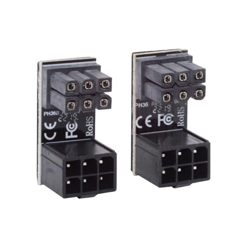 CY 2 teile/los ATX 6Pin GPU Stecker auf Buchse 360 Grad Up Down Abgewinkelt Power Header Adapter für Grafikkarte 12 V von CY