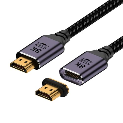 CY 200 cm langes Kabel, magnetischer Stecker, 8K Typ-A HDMI 2.1 Stecker auf geraden Stecker, Videokabel für Laptop HDTV von CY