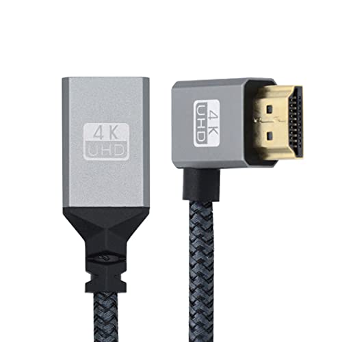 CY 4K Kabel Typ A Standard HDMI 1.4 Stecker 90 Grad links gewinkelt auf HDMI Buchse Verlängerungskabel für DV MP4 Kamera DC Laptop HDTV von CY