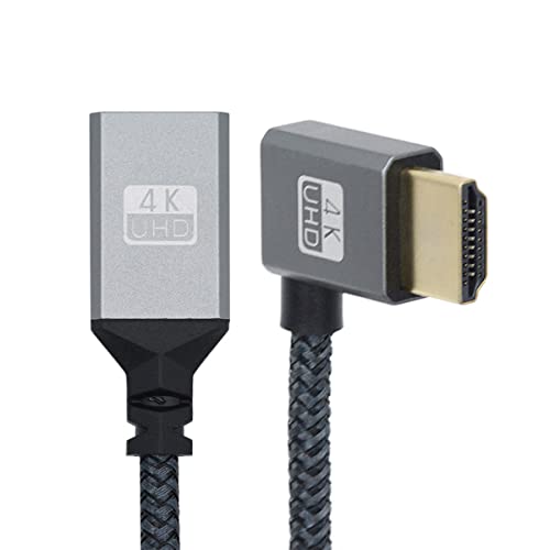 CY 4K Kabel Typ A Standard HDMI 1.4 Stecker 90 Grad rechts gewinkelt auf HDMI Buchse Verlängerungskabel für DV MP4 Kamera DC Laptop HDTV von CY