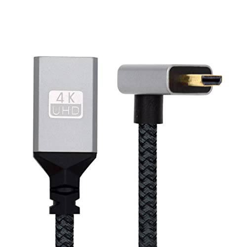 CY 4K Kabel Typ D Micro HDMI 1.4 Stecker 90 Grad nach unten abgewinkelt auf HDMI Buchse Verlängerungskabel für DV MP4 Kamera DC Laptop HDTV von CY