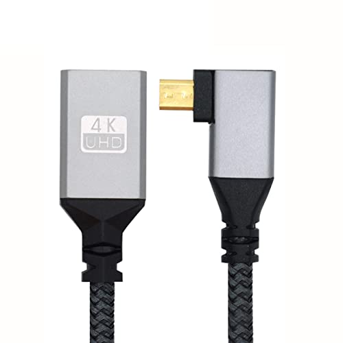 CY 4K Kabel Typ D Micro HDMI 1.4 Stecker 90 Grad rechts abgewinkelt auf HDMI Buchse Verlängerungskabel für DV MP4 Kamera DC Laptop HDTV von CY