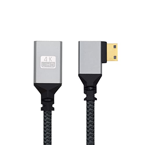 CY 4K Kabel Type-C Mini HDMI 1.4 Stecker 90 Grad rechtwinklig auf HDMI Buchse Verlängerungskabel für DV MP4 Kamera DC Laptop HDTV von CY