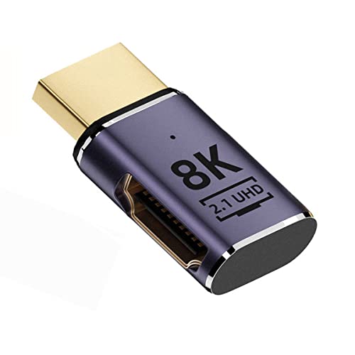 CY 8K Kabel HDMI Stecker auf HDMI 2.1 Buchse Flach Horizontal 90 Grad links abgewinkelt UHD Verlängerungsadapter Unterstützung 8K 60Hz HDTV von CY
