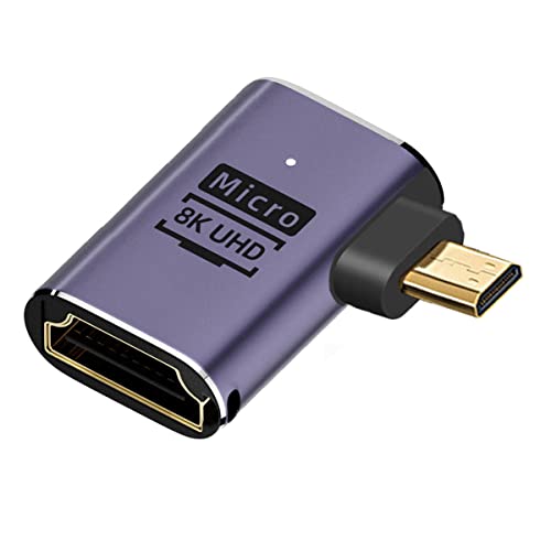 CY 8K Kabel nach oben abgewinkelter Micro-HDMI-Stecker auf HDMI 2.1-Buchse UHD Verlängerung Gold Konverter Adapter unterstützt 8K 60Hz HDTV CY 8K Kabel nach oben abgewinkelter Micro-HDMI-Stecker auf HDMI 2.1-Buchse UHD Verlängerung Gold Konverter Adapter unterstützt 8K 60Hz HDTV von CY