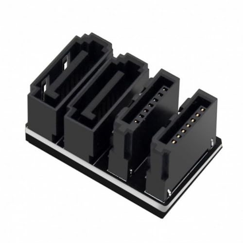 CY Adapter Dual SATA 7Pin Buchse auf 7Pin Stecker 360 Grad abgewinkelter Adapter Low Profile für Desktops SSD HDD Mainboard von CY