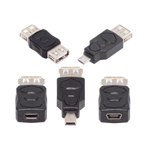 CY Adapter Micro-USB 2.0 OTG Mini USB 5-polig, Typ-A-Stecker auf Buchse, Daten-/Ladeadapter, 5 Stück von CY