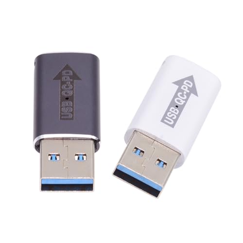 CY Adapter USB 2.0 A Stecker QC auf PD USB-C Typ C Buchse 5 Gbit/s Daten-Netzadapter für Laptop, Tablet, Telefon, 2 Stück, UC-167-BK-HX CY Adapter USB 2.0 A Stecker QC auf PD USB-C Typ C Buchse 5 Gbit/s Daten-Netzadapter für Laptop, Tablet, Telefon, 2 Stück, UC-167-BK-HX von CY