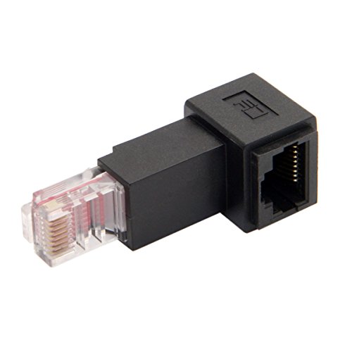 CY CAT6 Cat5e Stecker auf Buchse LAN Ethernet Netzwerkverlängerung 8P8C FTP STP UTP Adapter 90 Grad (nach oben abgewinkelt) von CY