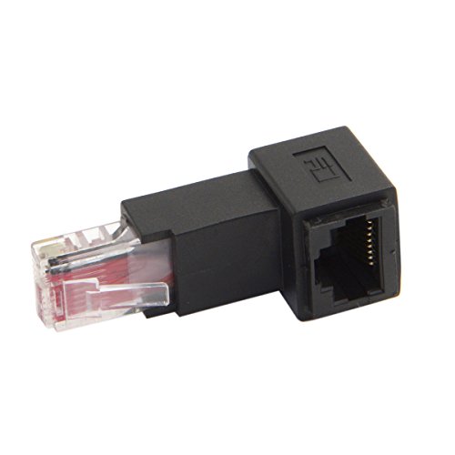 CY CAT6 Cat5e Stecker auf Buchse LAN Ethernet Netzwerkverlängerung 8P8C FTP STP UTP Adapter 90 Grad (unten abgewinkelt) von CY